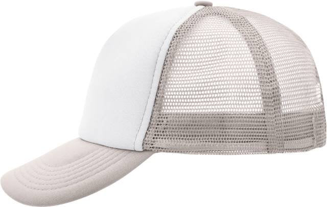 Daiber 5-Panel Polyester Mesh Cap – White / Light Grey