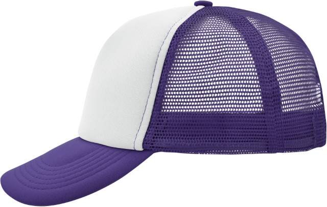 Daiber 5-Panel Polyester Mesh Cap – White / Lilac