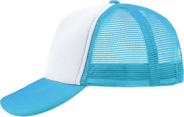 Daiber 5-Panel Polyester Mesh Cap – White / Pacific