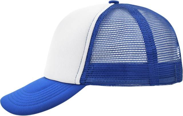 Daiber 5-Panel Polyester Mesh Cap – White / Royal