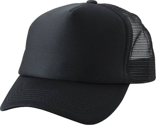 Daiber 5 Panel Polyester Mesh Cap for Kids – Black / Black