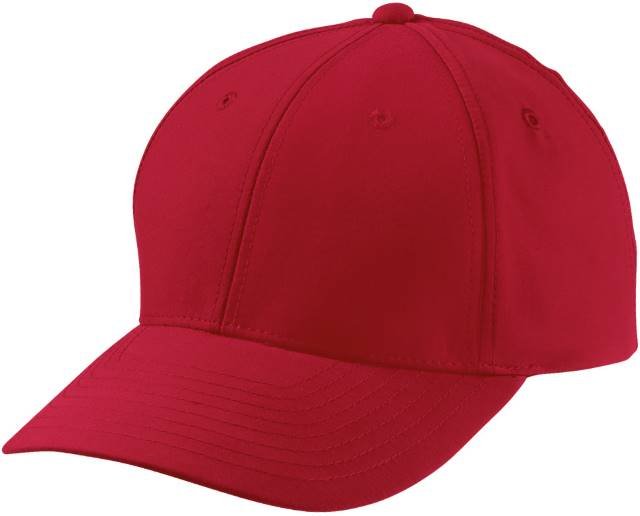 Daiber 6-Panel Polyester Peach Cap – Red
