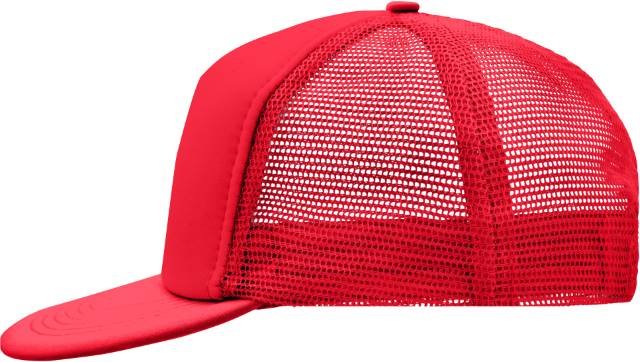 Daiber 5 Panel Flat Peak Cap – Red / Red