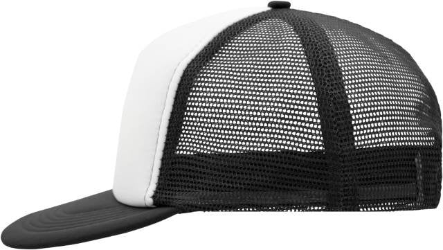 Daiber 5 Panel Flat Peak Cap – White / Black