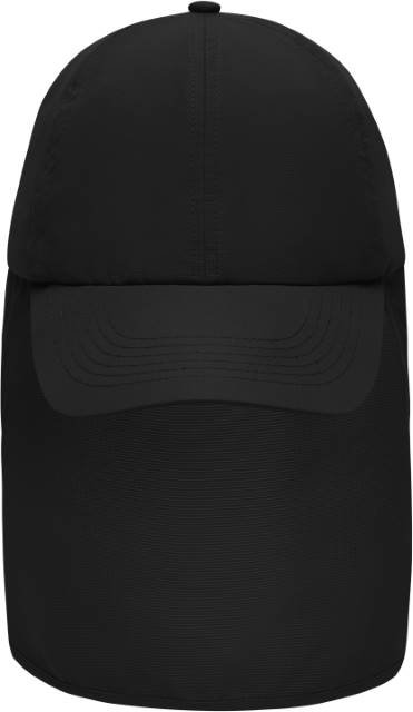 Daiber 6 Panel Cap with Neck Guard – Black