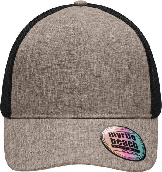 Daiber 6 Panel Mesh Cap Mélange – Brown Melange / Black