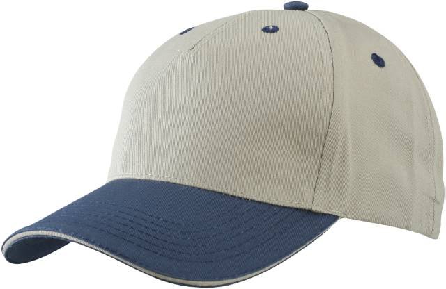 Daiber 5 Panel Sandwich Cap – Beige / Navy