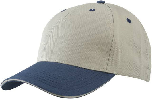Daiber 5 Panel Sandwich Cap – Beige / Navy