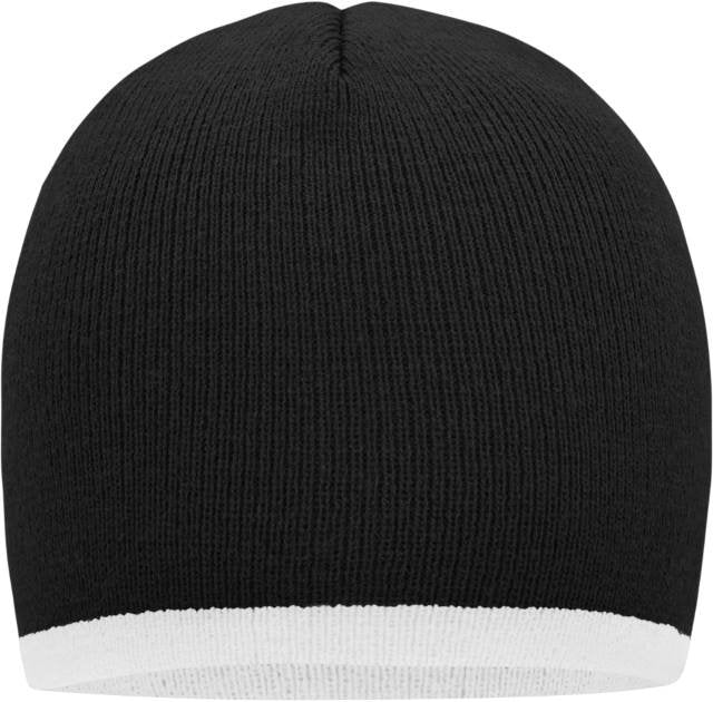 Daiber Beanie With Contrasting Border – Black / White
