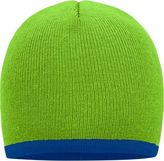 Daiber Beanie With Contrasting Border – Lime Green / Royal