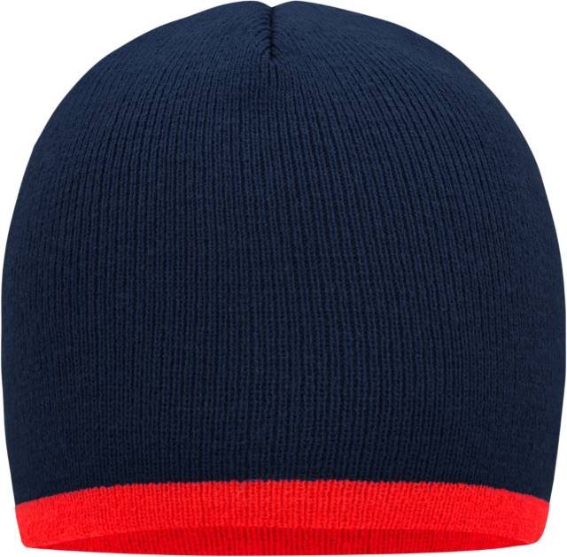 Daiber Beanie With Contrasting Border – Navy / Red