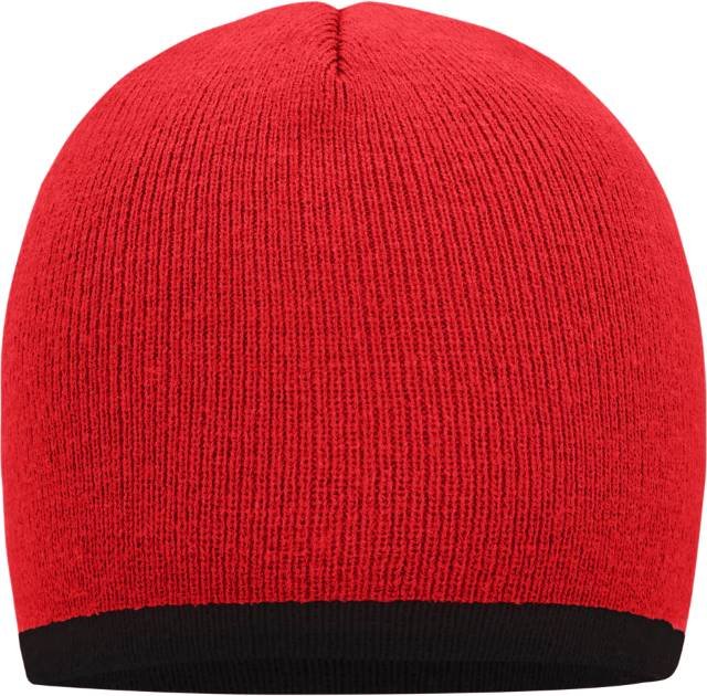 Daiber Beanie With Contrasting Border – Red / Black