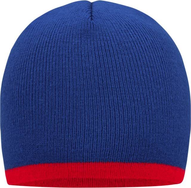Daiber Beanie With Contrasting Border – Royal / Red