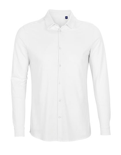 NEOBLU Men's Cotton Pique Shirt Basile – Optic White