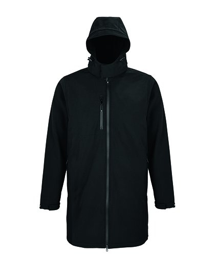 NEOBLU Men's Long Softshell Coat Achille – Deep Black