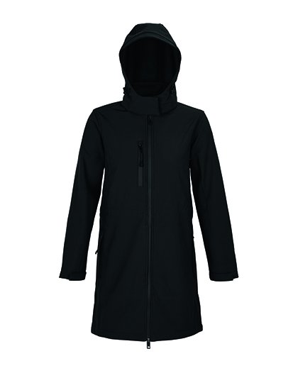NEOBLU Women's Long Softshell Coat Achille – Deep Black