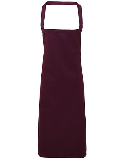 Premier Workwear Organic Cotton Bib Apron (No Pocket) – Aubergine (ca. Pantone 5115C)