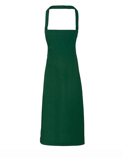 Premier Workwear Organic Cotton Bib Apron (No Pocket) – Bottle Green (ca. Pantone 560C)