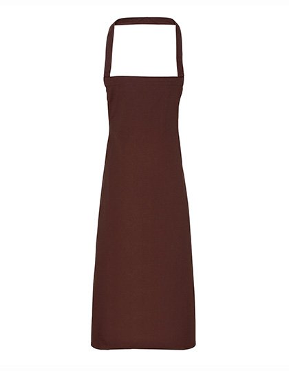 Premier Workwear Organic Cotton Bib Apron (No Pocket) – Brown (ca. Pantone 476C)