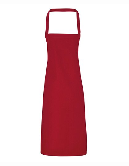 Premier Workwear Organic Cotton Bib Apron (No Pocket) – Burgundy (ca. Pantone 216C)