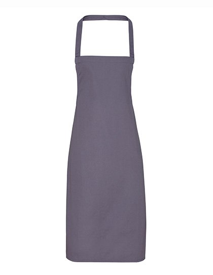 Premier Workwear Organic Cotton Bib Apron (No Pocket) – Dark Grey (ca. Pantone 431C)