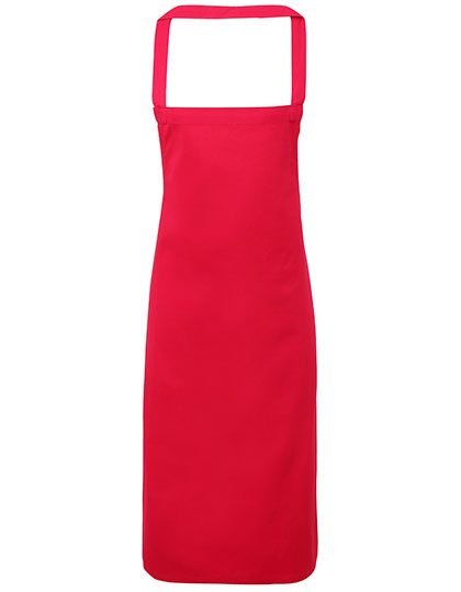 Premier Workwear Organic Cotton Bib Apron (No Pocket) – Hot Pink (ca. Pantone 214C)