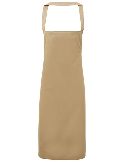 Premier Workwear Organic Cotton Bib Apron (No Pocket) – Khaki (ca. Pantone 7503C)