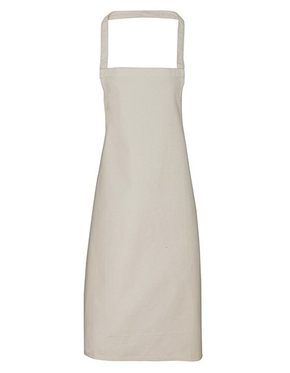 Premier Workwear Organic Cotton Bib Apron (No Pocket) – Natural (ca. Pantone 1205C)