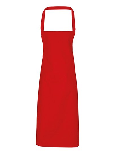 Premier Workwear Organic Cotton Bib Apron (No Pocket) – Red (ca. Pantone 200C)