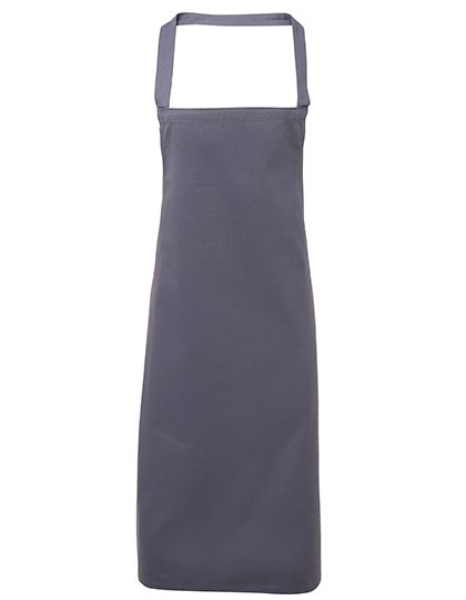 Premier Workwear Organic Cotton Bib Apron (No Pocket) – Steel (ca. Pantone 6545C)
