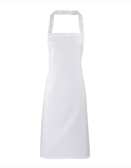 Premier Workwear Organic Cotton Bib Apron (No Pocket) – White