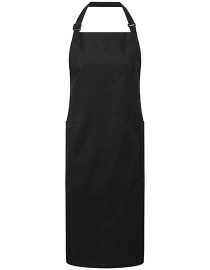 Premier Workwear Recycled & Organic Fairtrade Bib Apron – Black (ca. Pantone Black C)