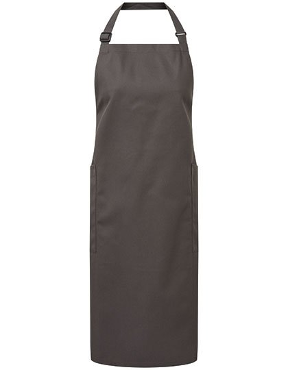 Premier Workwear Recycled & Organic Fairtrade Bib Apron – Dark Grey (ca. Pantone 425C)