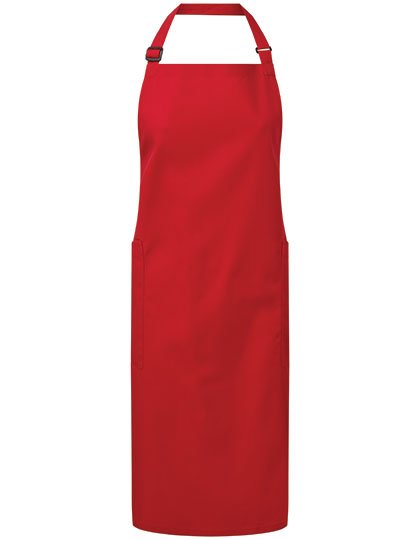 Premier Workwear Recycled & Organic Fairtrade Bib Apron – Red (ca. Pantone 201C)