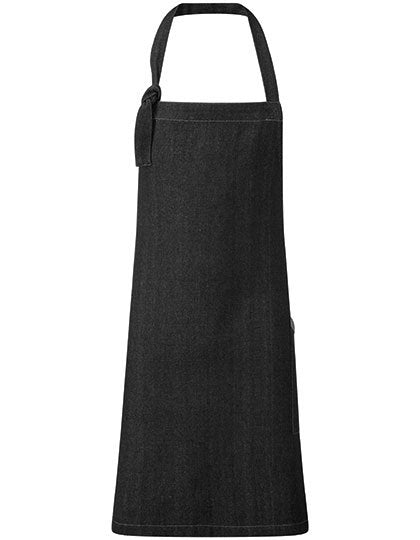 Premier Workwear 'Regenerate' Bib Apron – Black Denim (ca. Pantone 426C)