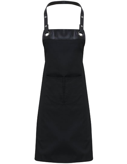 Premier Workwear Espresso Bib Apron – Black (ca. Pantone Black C) / Black (ca. Pantone Black C)