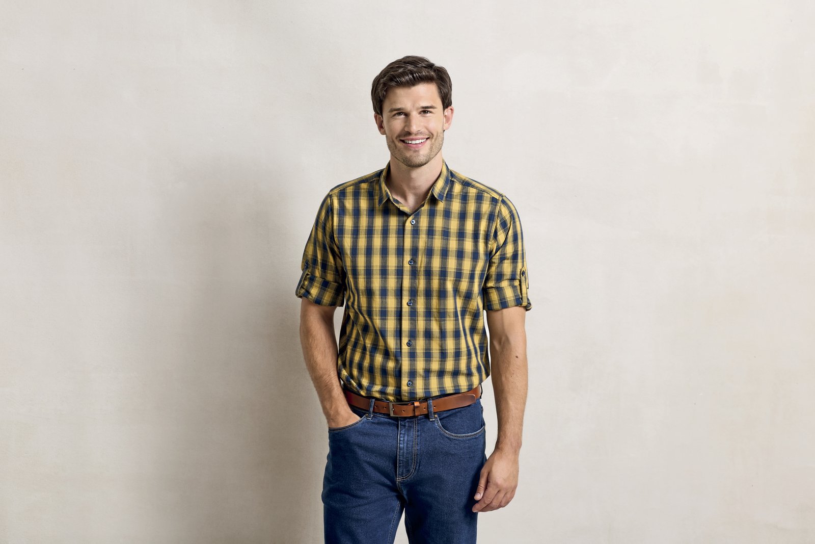 Premier Workwear Men's Mulligan Check Cotton Long Sleeve Shirt