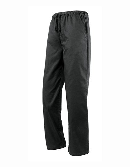 Premier Workwear Essential Chef's Trouser – Black (ca. Pantone Black C) / Black (ca. Pantone Black C)