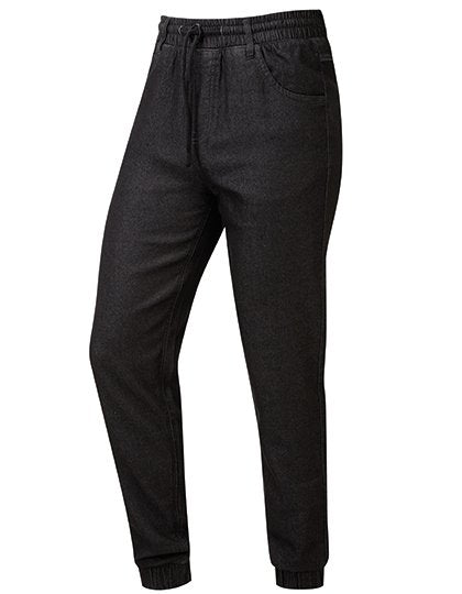 Premier Workwear Artisan Chef's Jogging Trousers – Black Denim (ca. Pantone 426C)