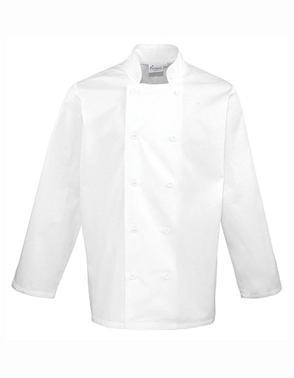 Premier Workwear Long Sleeve Chef's Jacket – White