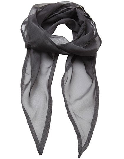 Premier Workwear Women's Colours Collection Chiffon Scarf – Dark Grey (ca. Pantone 431C)