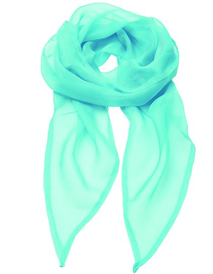 Premier Workwear Women's Colours Collection Chiffon Scarf – Turquoise (ca. Pantone 312C)