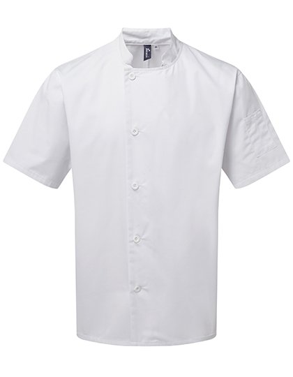 Premier Workwear Essential Short Sleeve Chef's Jacket – White