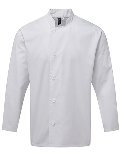 Premier Workwear Essential Long Sleeve Chef's Jacket – White
