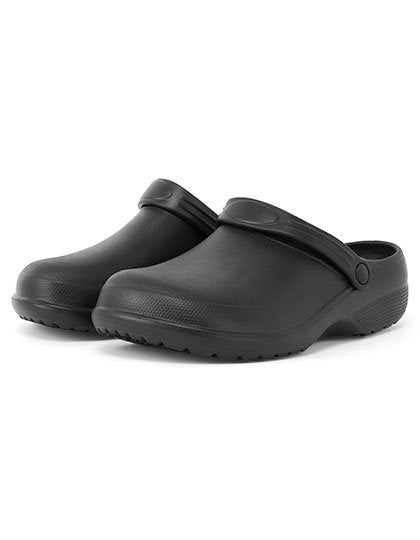 Premier Workwear Chef's Anti-Slip ‘Anchor' Clog – Black (ca. Pantone U)