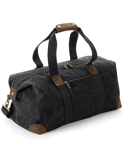 Quadra Heritage Waxed Canvas Holdall – Black