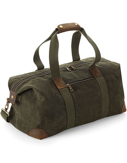 Quadra Heritage Waxed Canvas Holdall – Olive Green