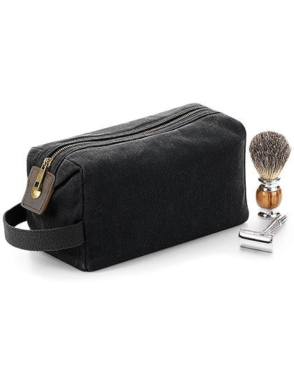 Quadra Heritage Waxed Canvas Wash Bag – Black