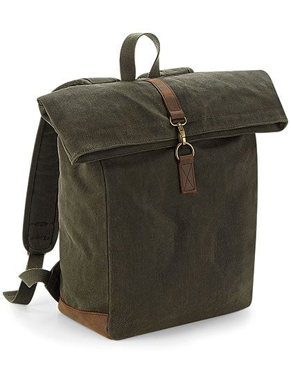 Quadra Heritage Waxed Canvas Backpack – Olive Green