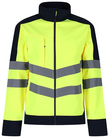 Regatta High Visibility Pro Hi-Vis Softshell Jacket – Yellow / Navy